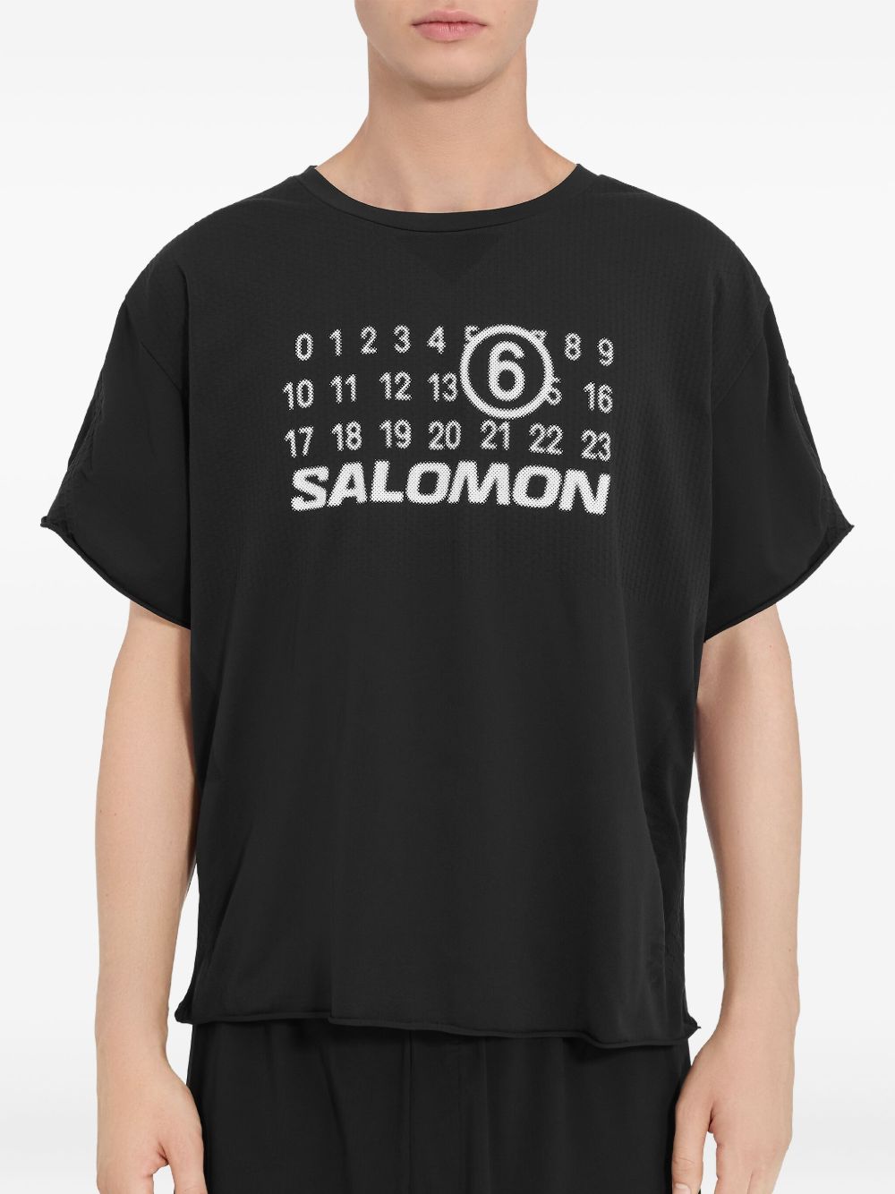 Mm6 X Salomon T-Shirts And Polos Black Synthetic->polyamide100.0 %