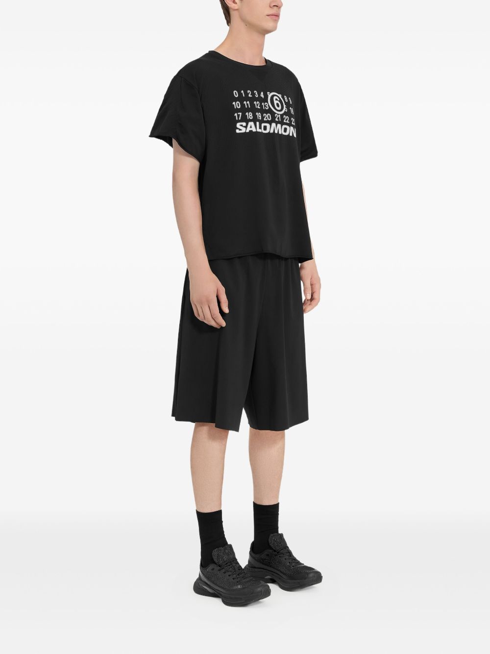 Mm6 X Salomon T-Shirts And Polos Black Synthetic->polyamide100.0 %