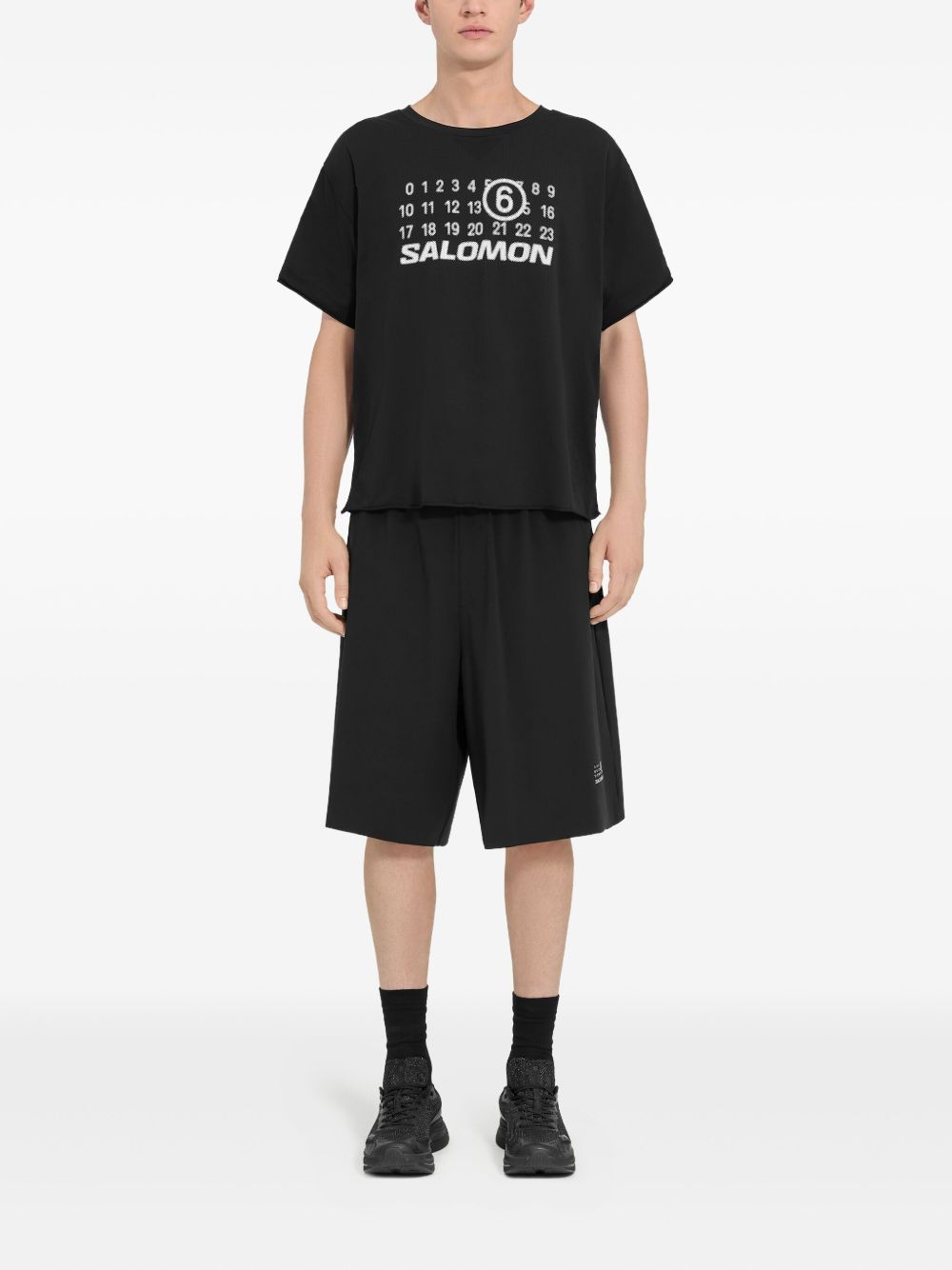 Mm6 X Salomon T-Shirts And Polos Black Synthetic->polyamide100.0 %