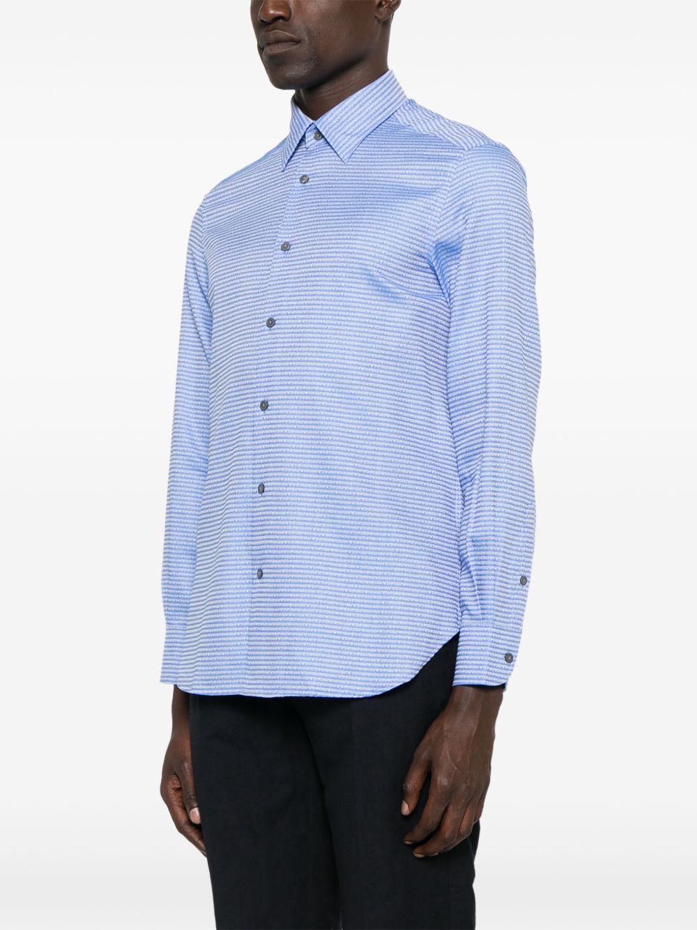 Emporio Armani Shirts Azzurro Cotton