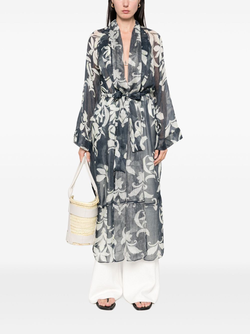 Forte Underwear Blue Linen Silk