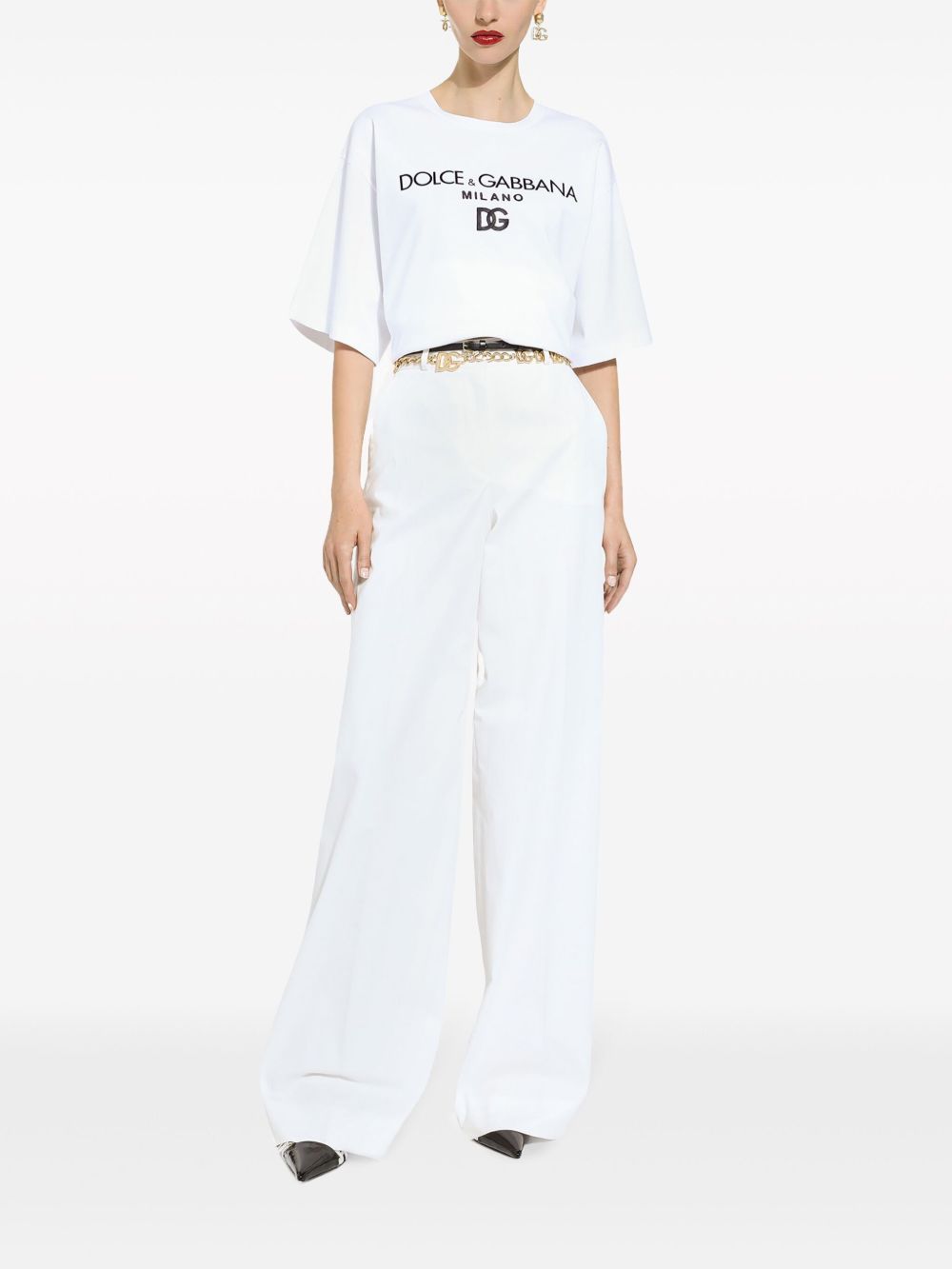 Dolce & Gabbana Trousers White Cotton Elastane