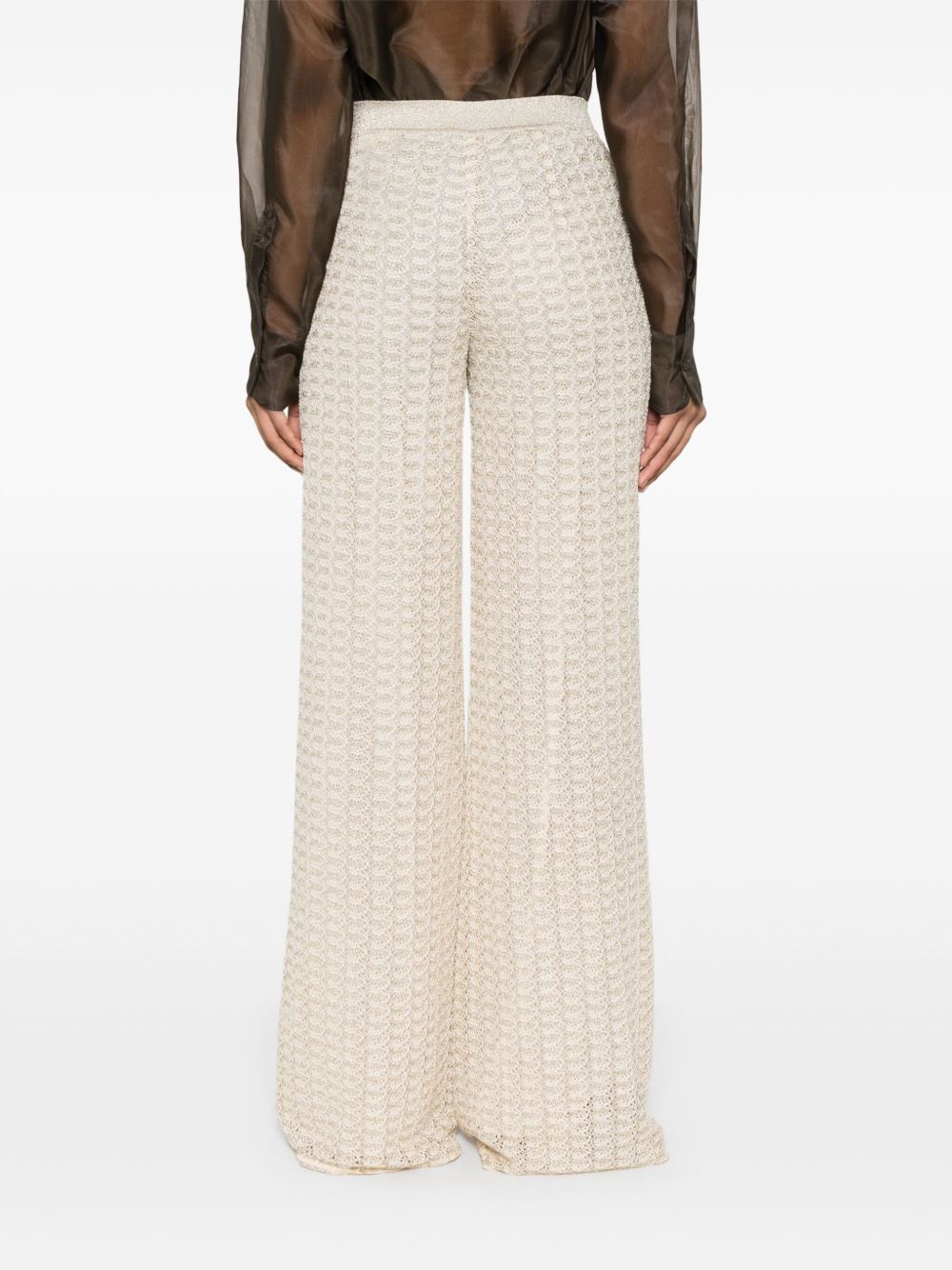 Missoni Trousers Beige Viscose Metallic Fibre