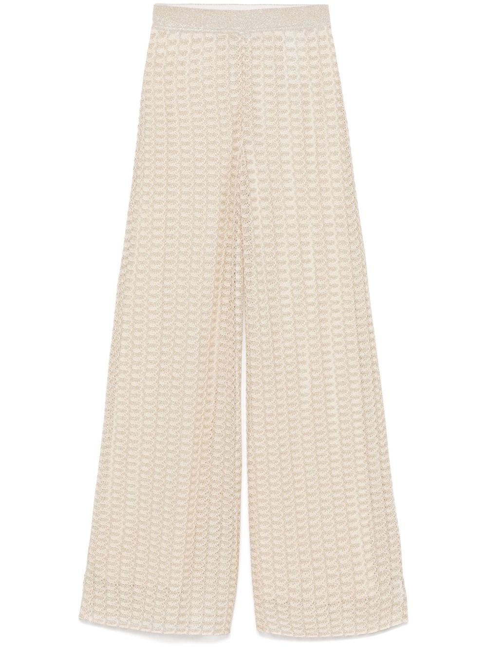 Missoni Trousers Beige Viscose Metallic Fibre