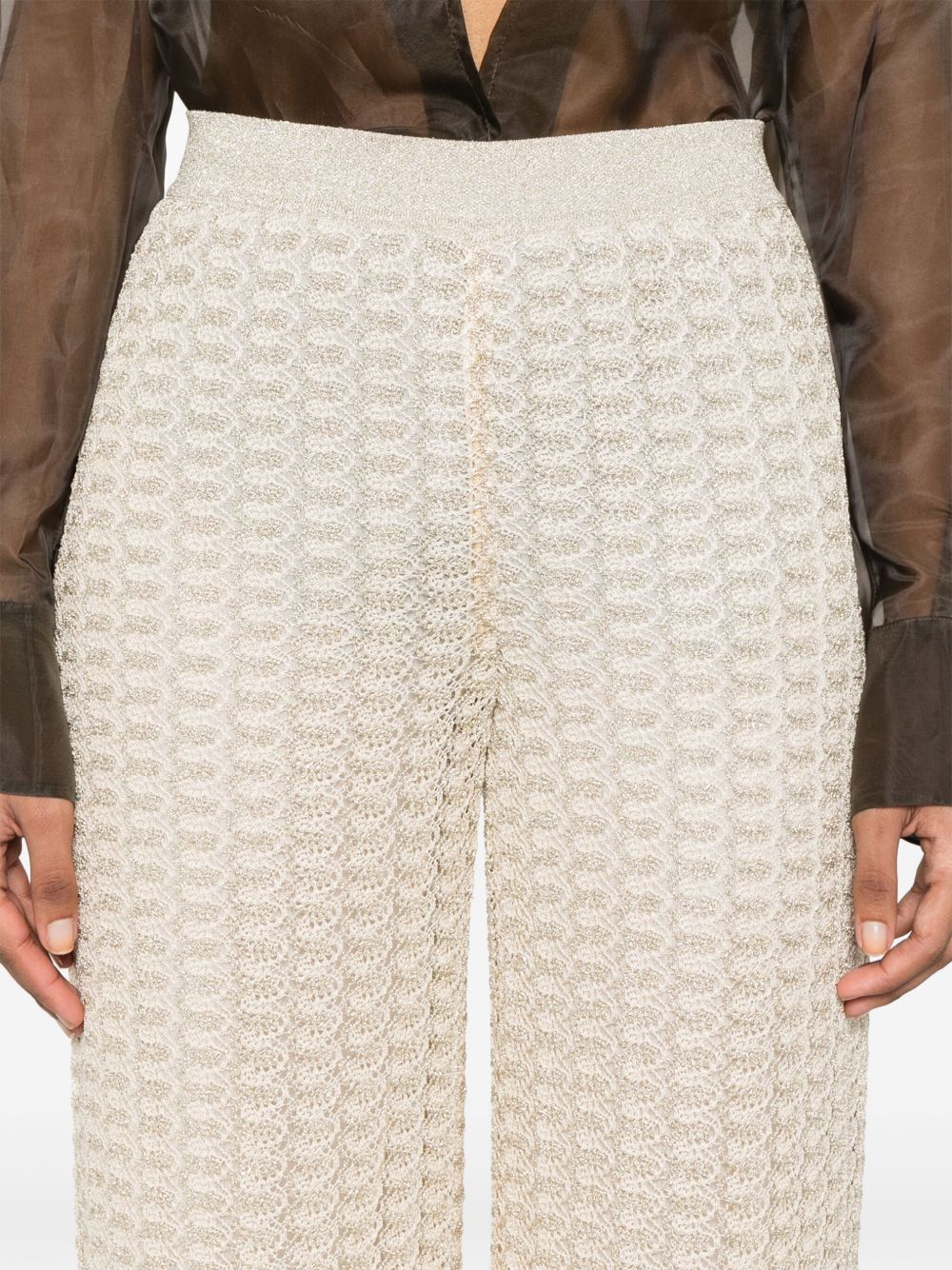 Missoni Trousers Beige Viscose Metallic Fibre