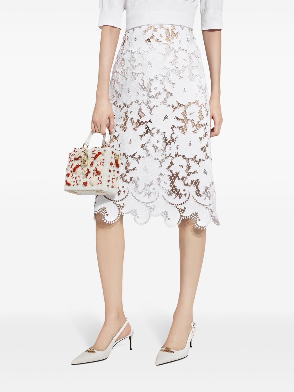 Dolce & Gabbana Skirts White Polyester Cotton