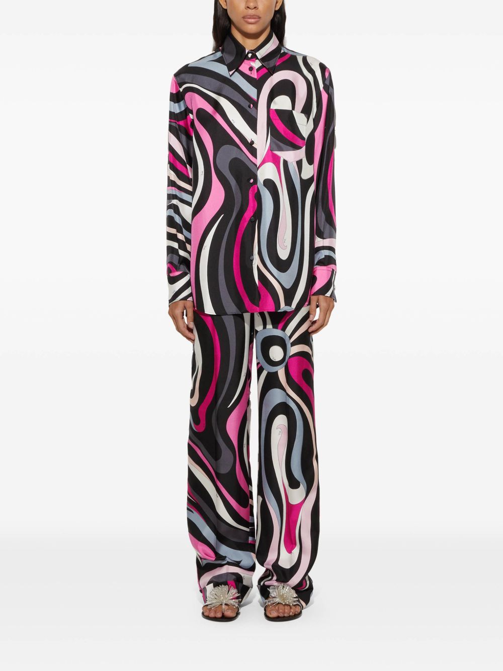 Pucci Trousers Fuchsia Silk