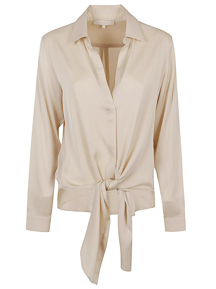 Silk95five Shirts Beige Silk Elastane