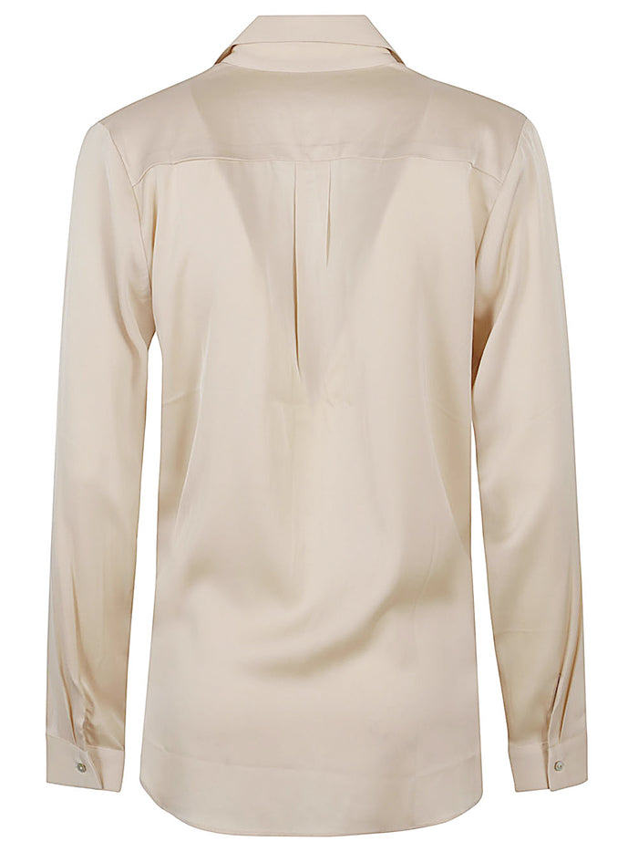 Silk95five Shirts Beige Silk Elastane