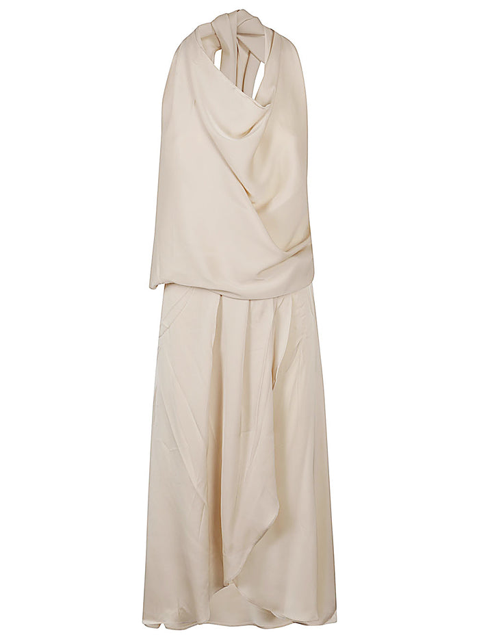 SILK95FIVE Dresses Beige Silk Elastane