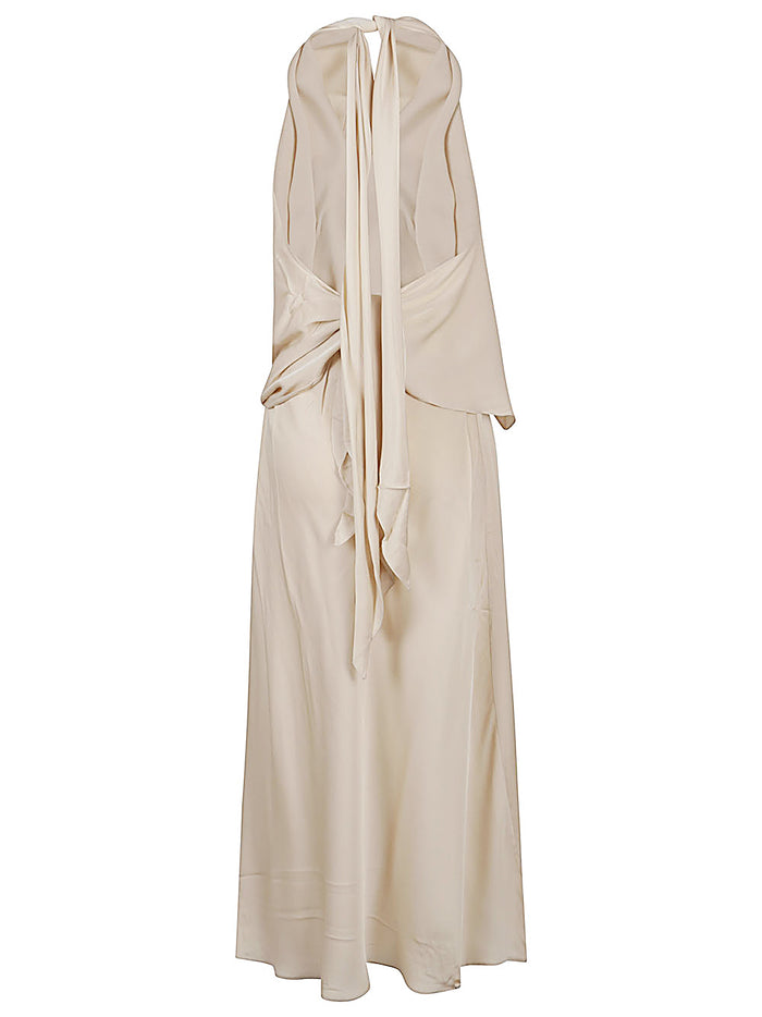SILK95FIVE Dresses Beige Silk Elastane