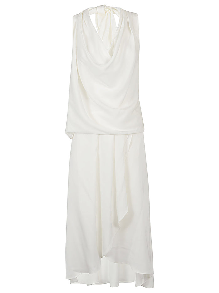 SILK95FIVE Dresses White Silk Elastane