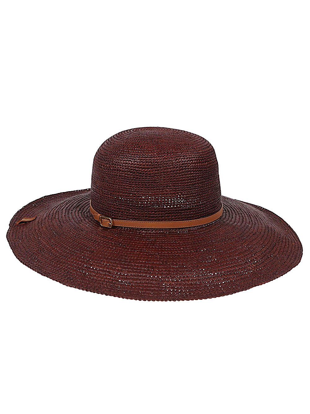 Borsalino Hats Leather Brown Straw