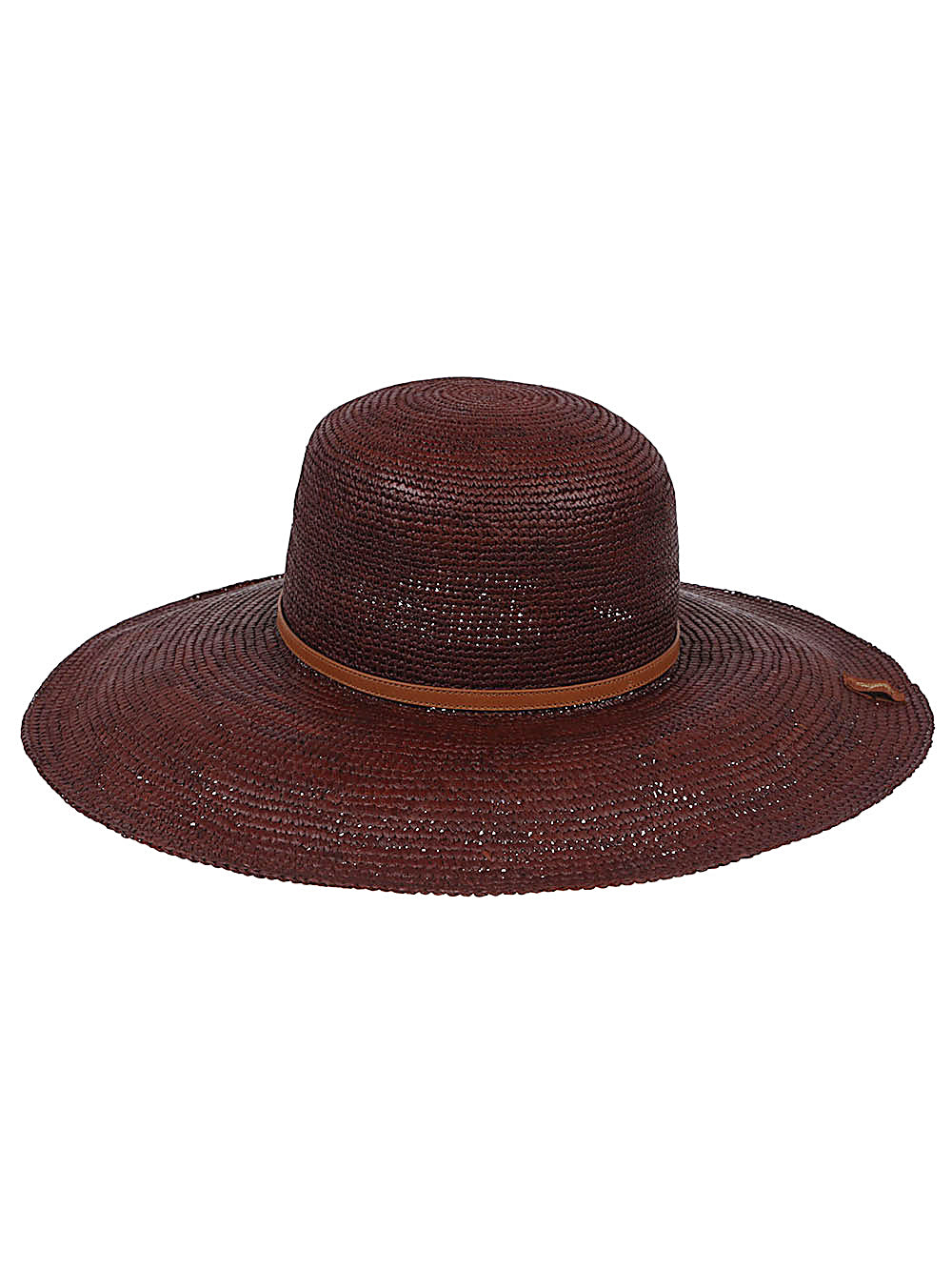 Borsalino Hats Leather Brown Straw