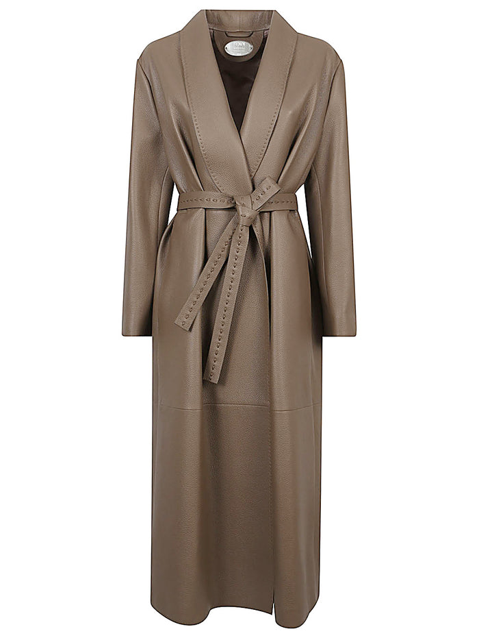 Fendi Coats Brown Deer Leather