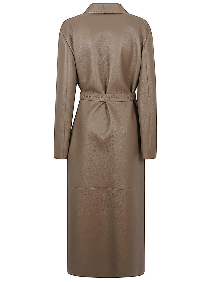 Fendi Coats Brown Deer Leather
