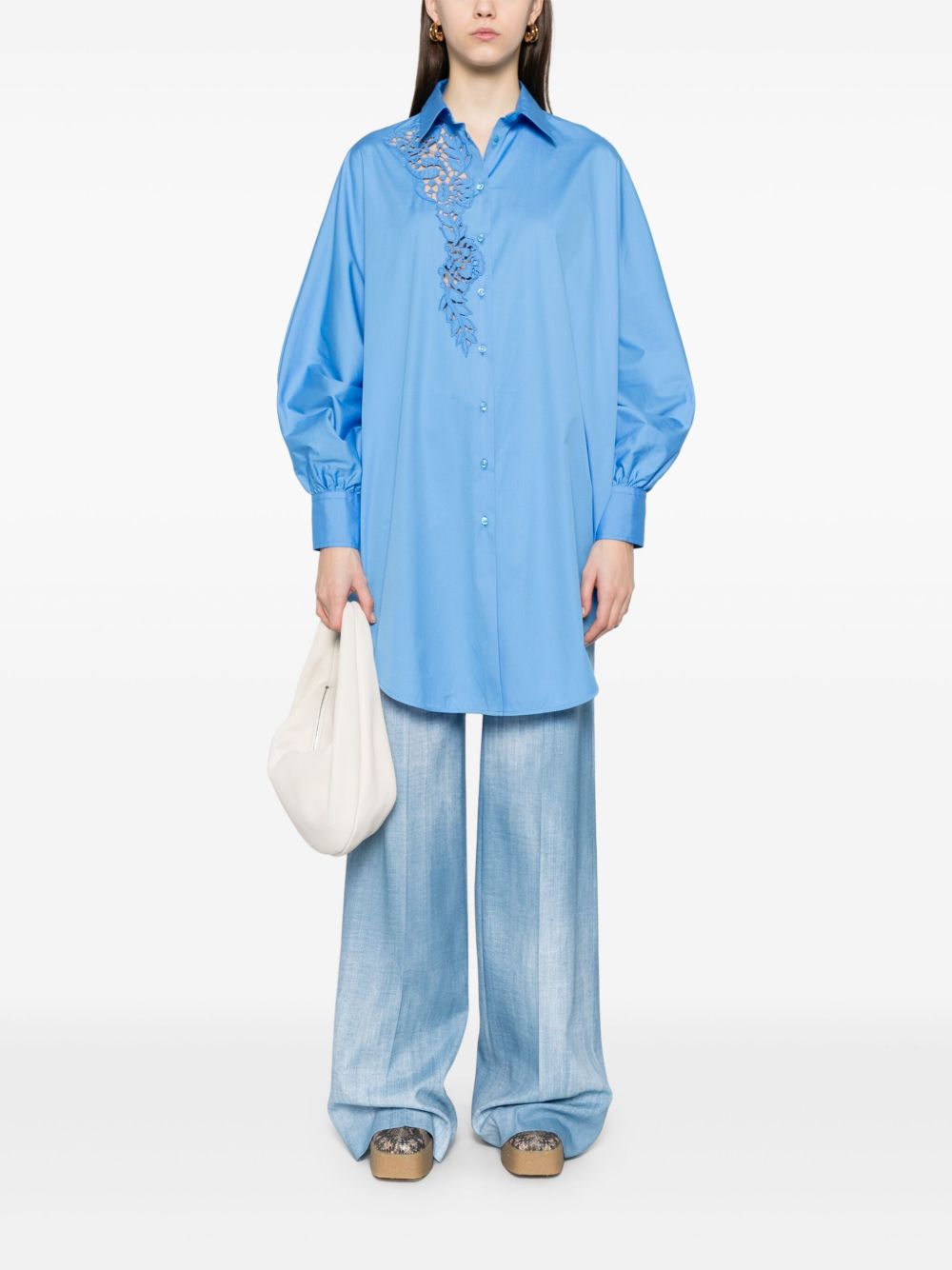 Ermanno Scervino Shirts Clear Blue Cotton