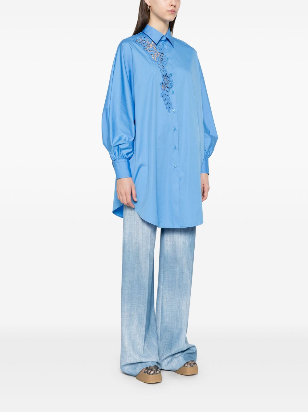 Ermanno Scervino Shirts Clear Blue Cotton