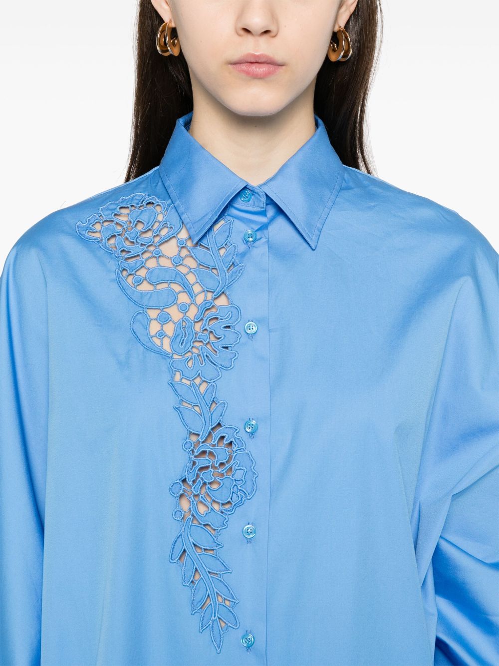 Ermanno Scervino Shirts Clear Blue Cotton