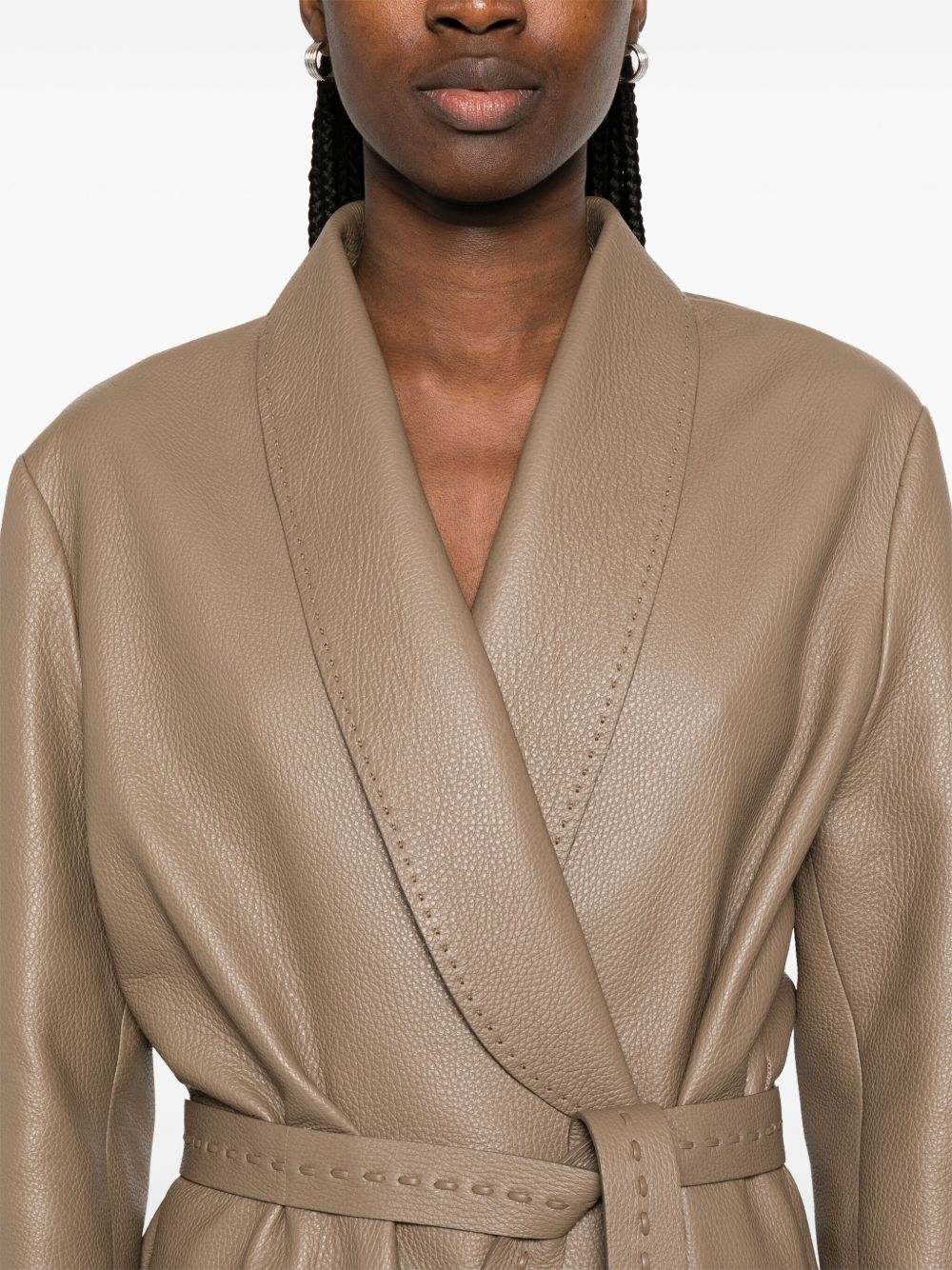 Fendi Coats Brown Deer Leather