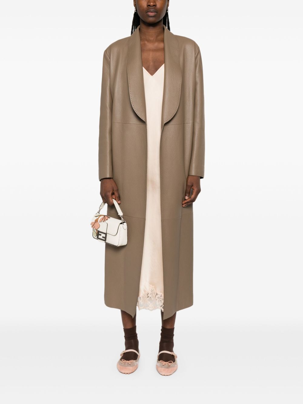 Fendi Coats Brown Deer Leather
