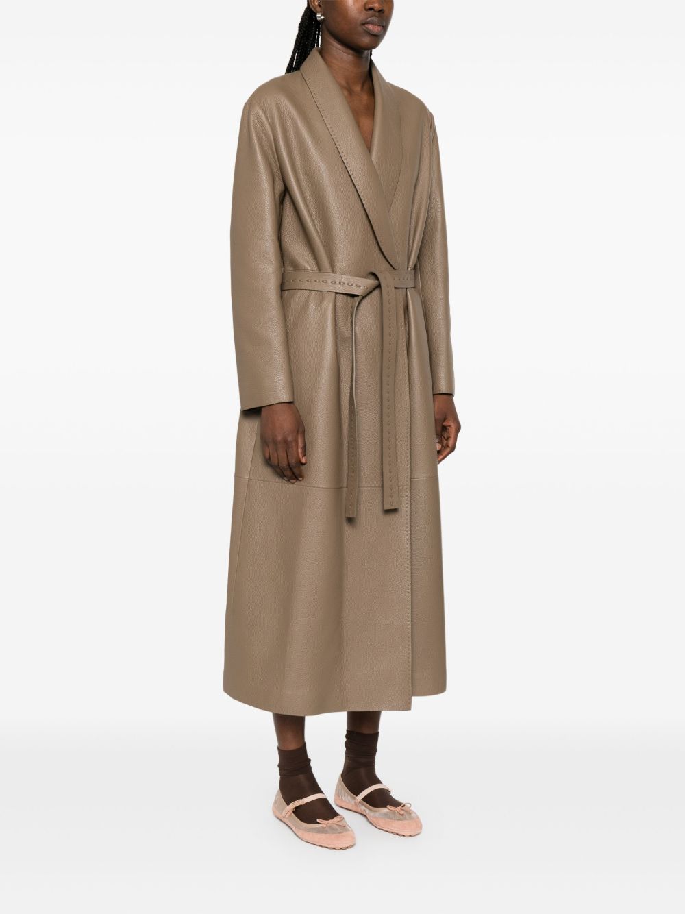 Fendi Coats Brown Deer Leather