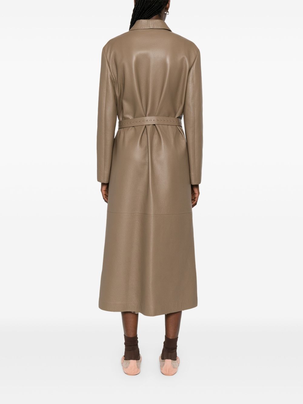 Fendi Coats Brown Deer Leather
