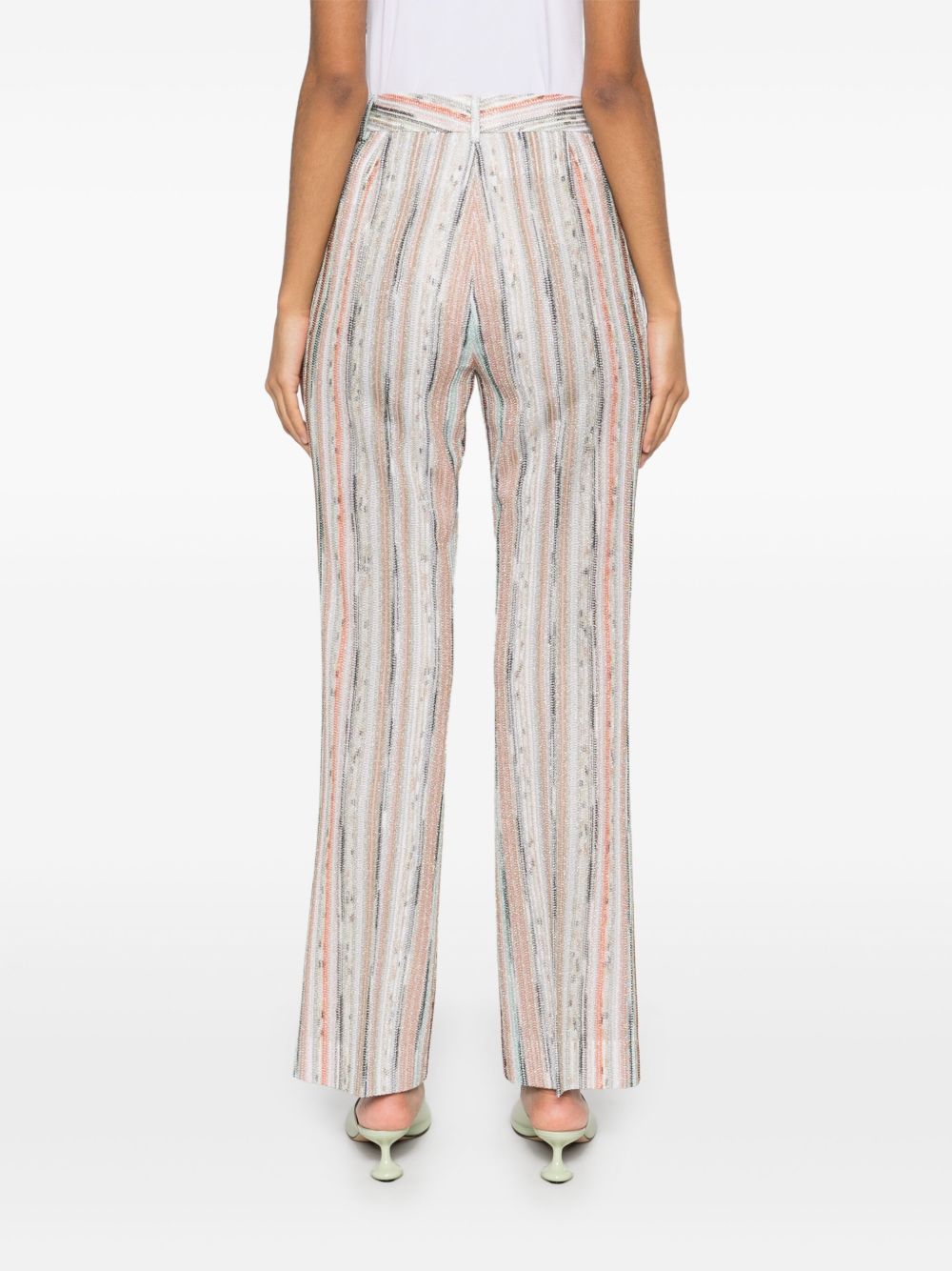 Missoni Trousers Orange Viscose Metallic Fiber