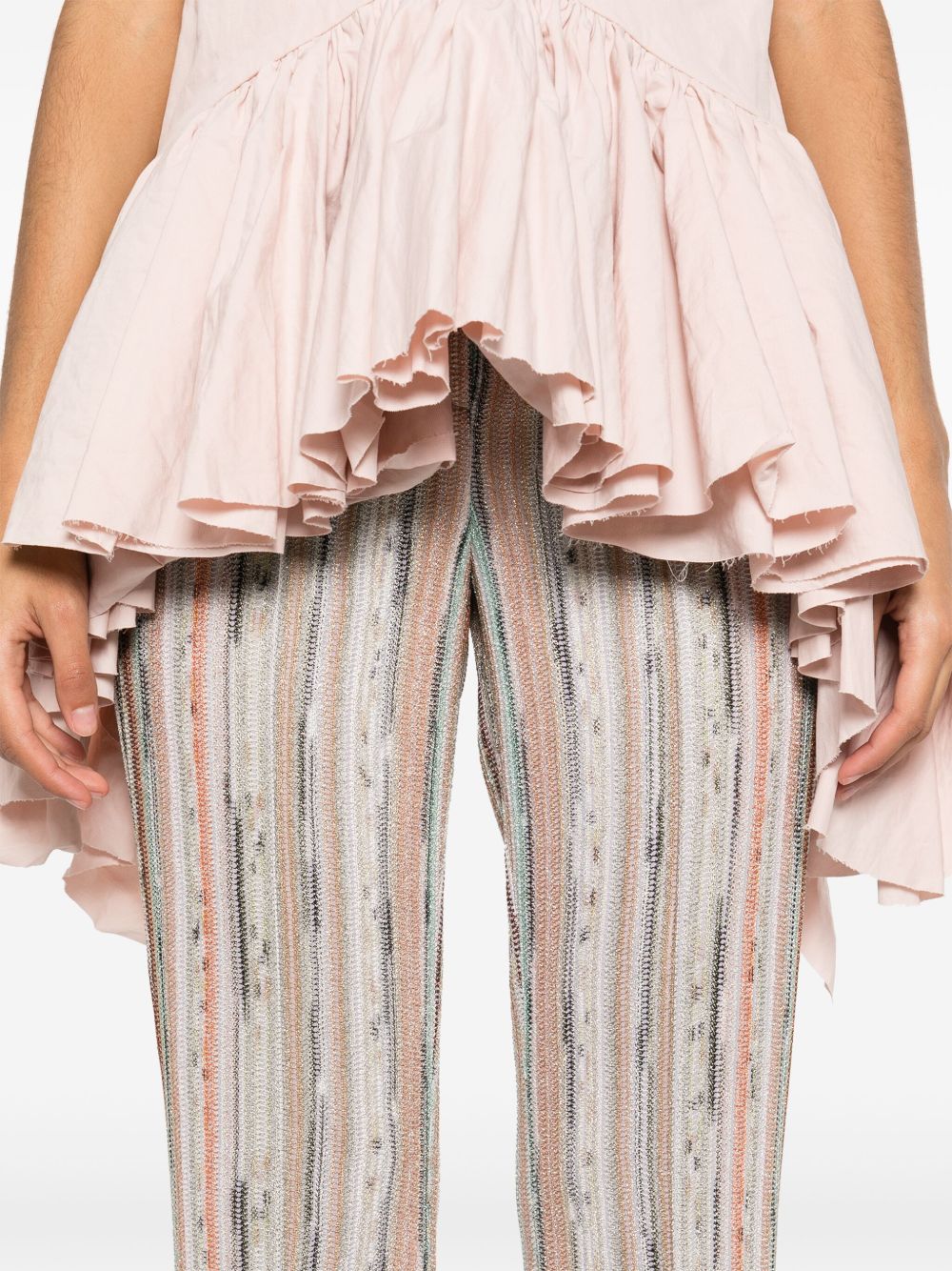 Missoni Trousers Orange Viscose Metallic Fiber