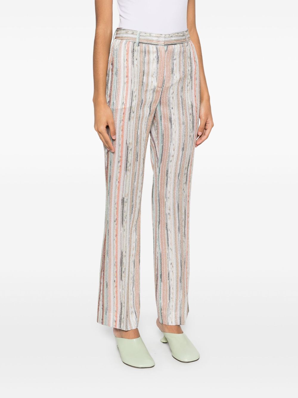 Missoni Trousers Orange Viscose Metallic Fiber