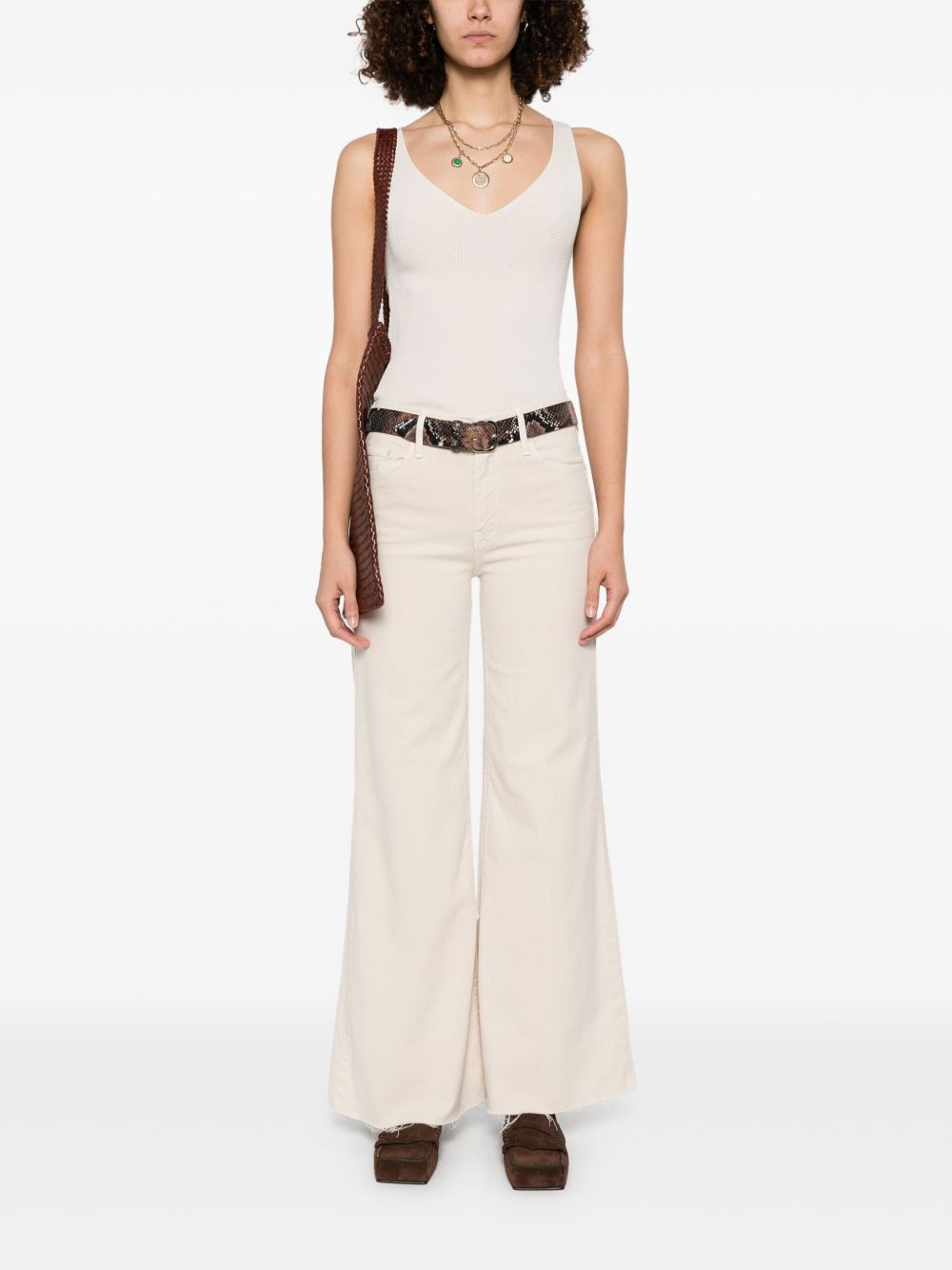 Mother Jeans Beige Elastane