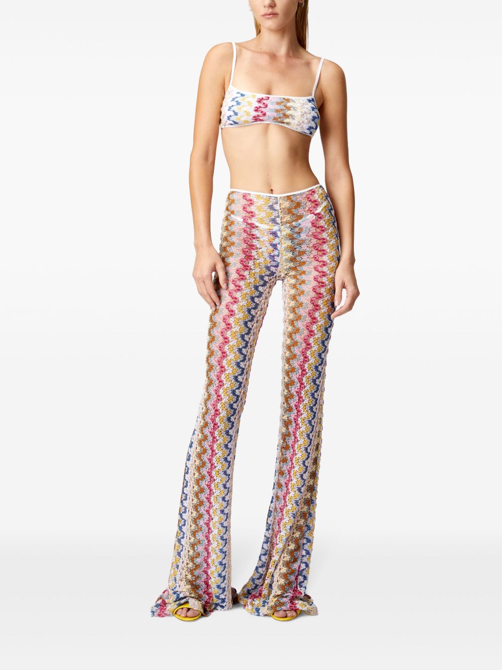 Missoni Beachwear Pre Trousers White Viscose Metallic Fiber