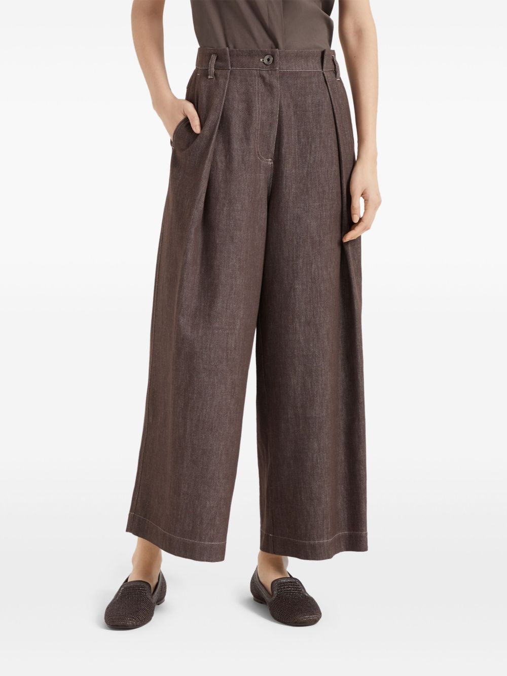 Brunello Cucinelli Trousers Marrone Cotton