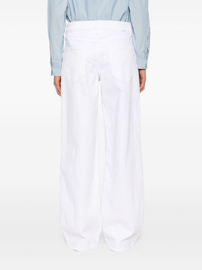 Mother Jeans White Cotton Elastane