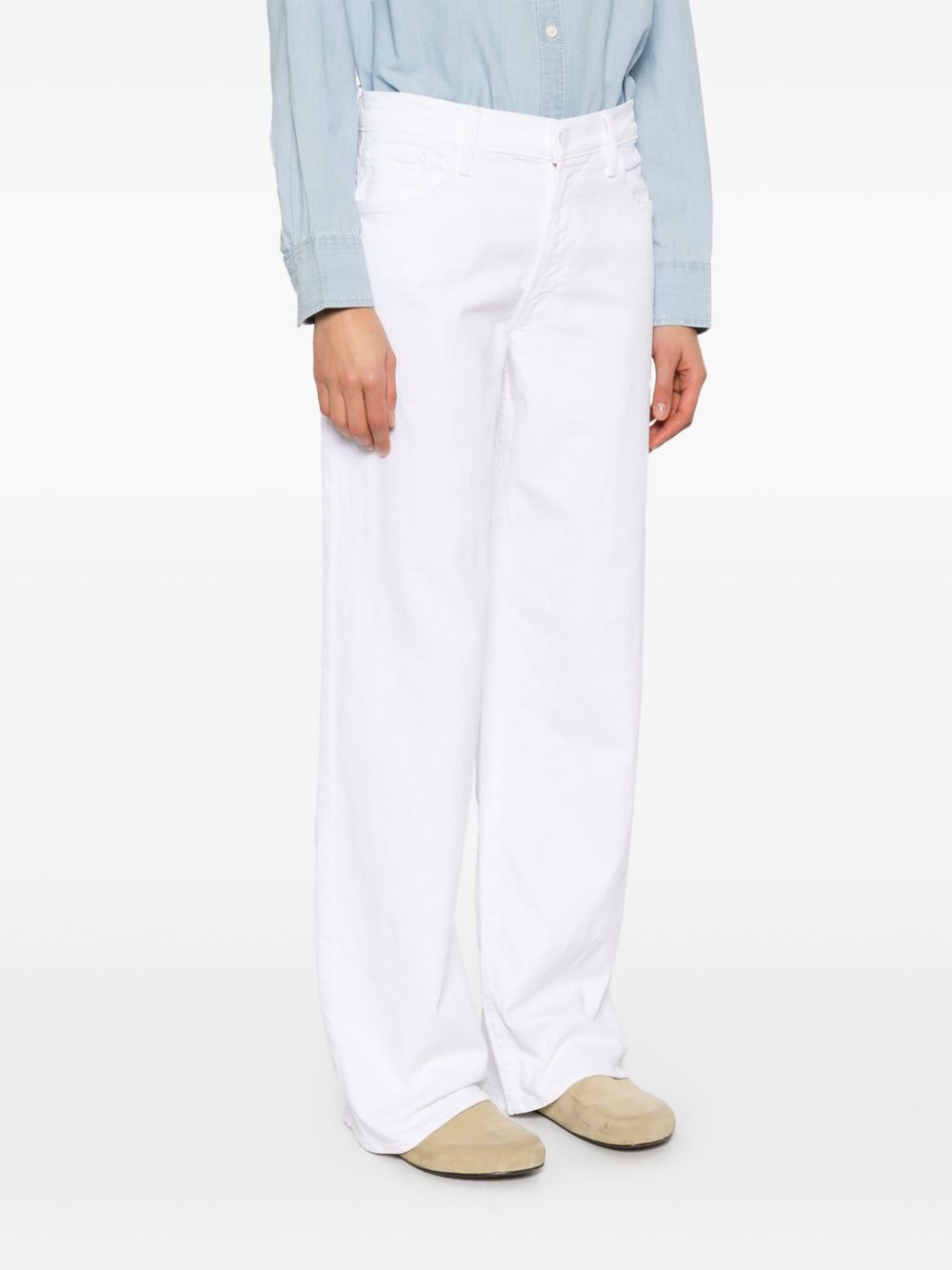 Mother Jeans White Cotton Elastane