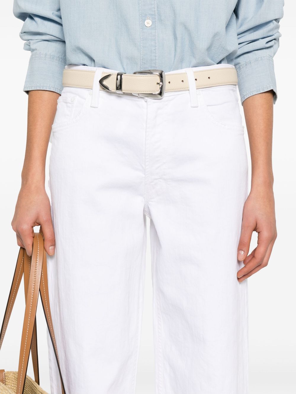 Mother Jeans White Cotton Elastane