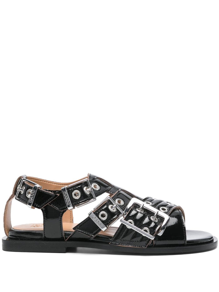 GANNI Sandals Black Outer: Polyurethane