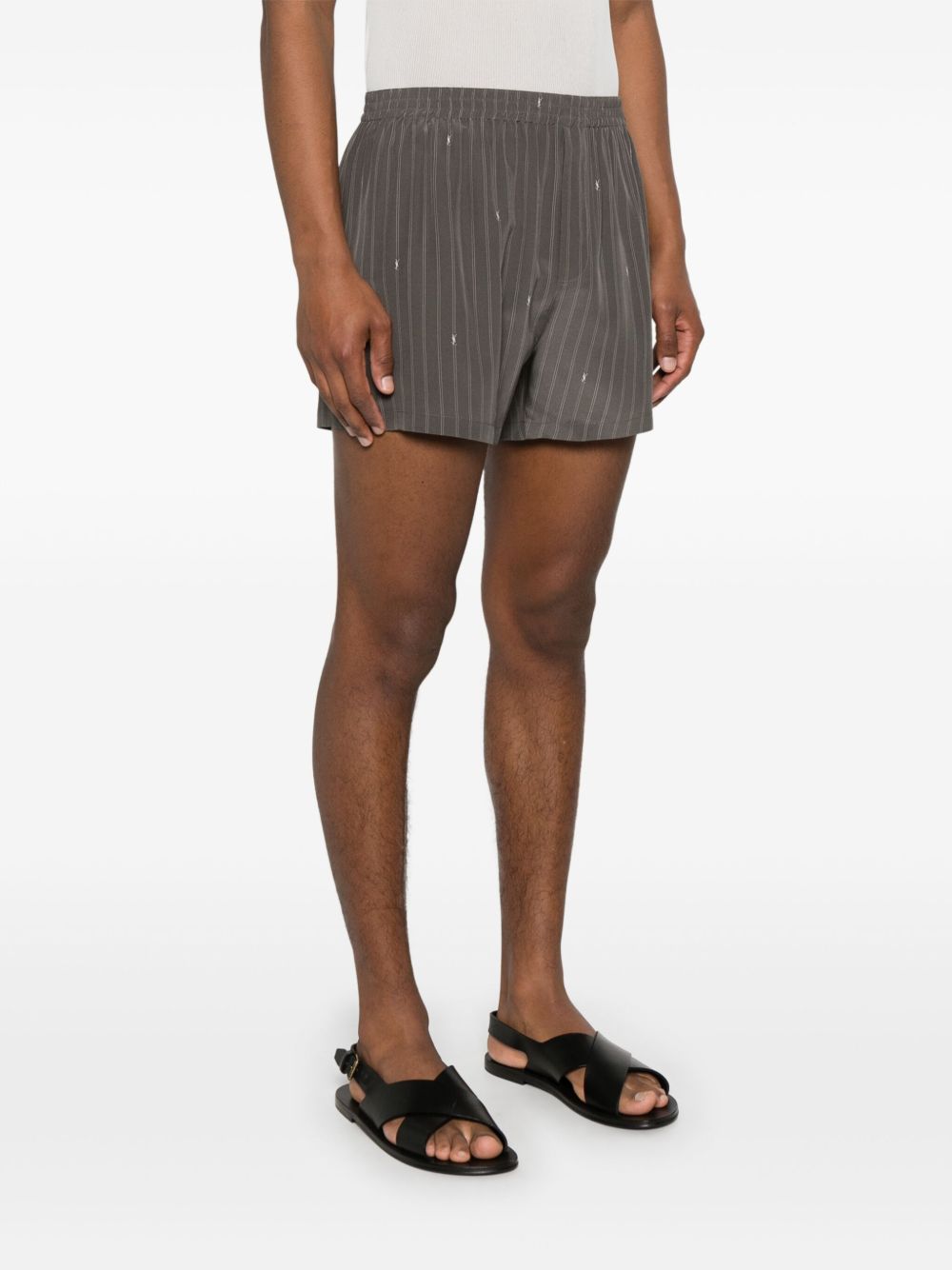 Saint Laurent Shorts Grey Silk