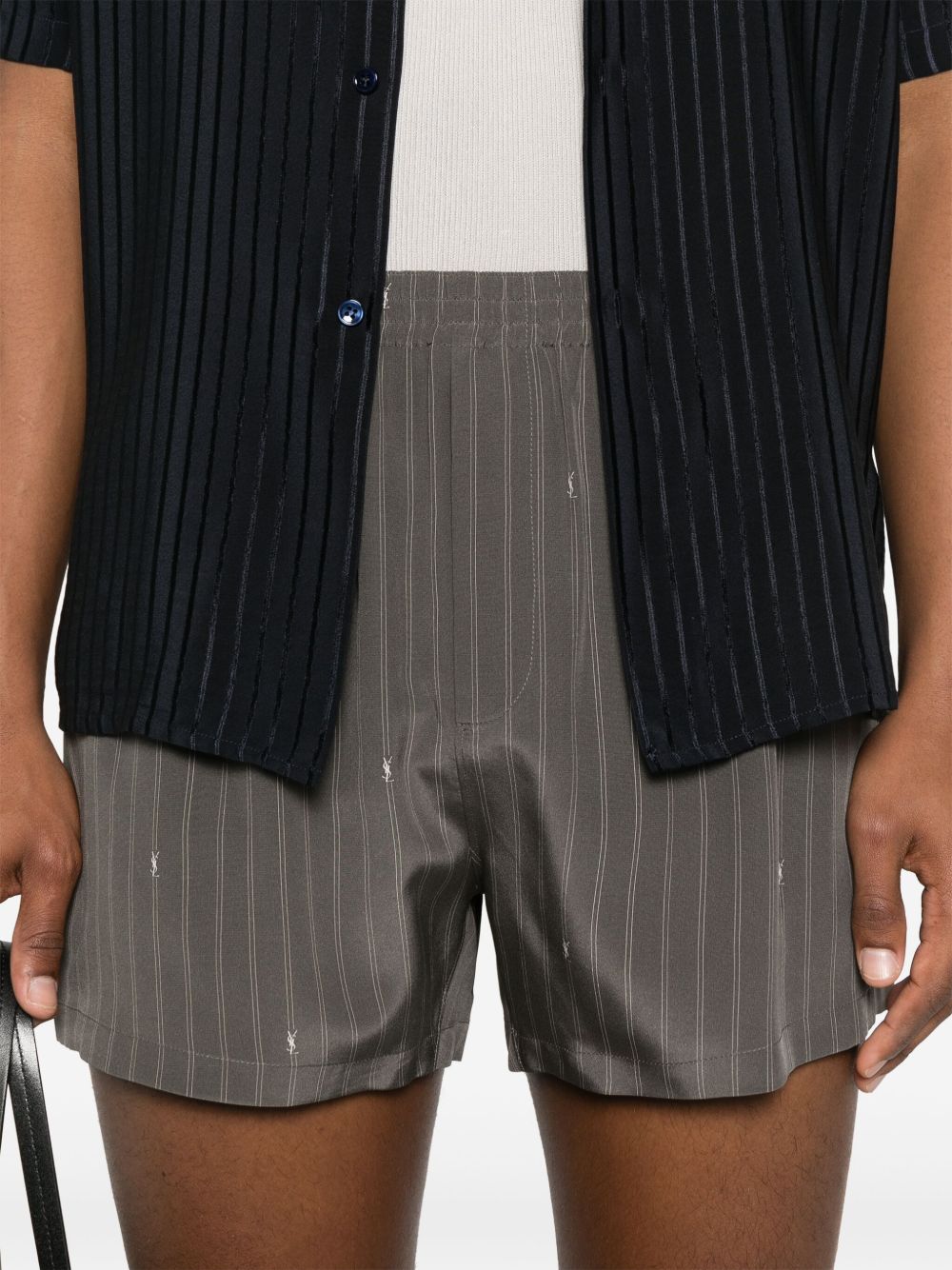 Saint Laurent Shorts Grey Silk