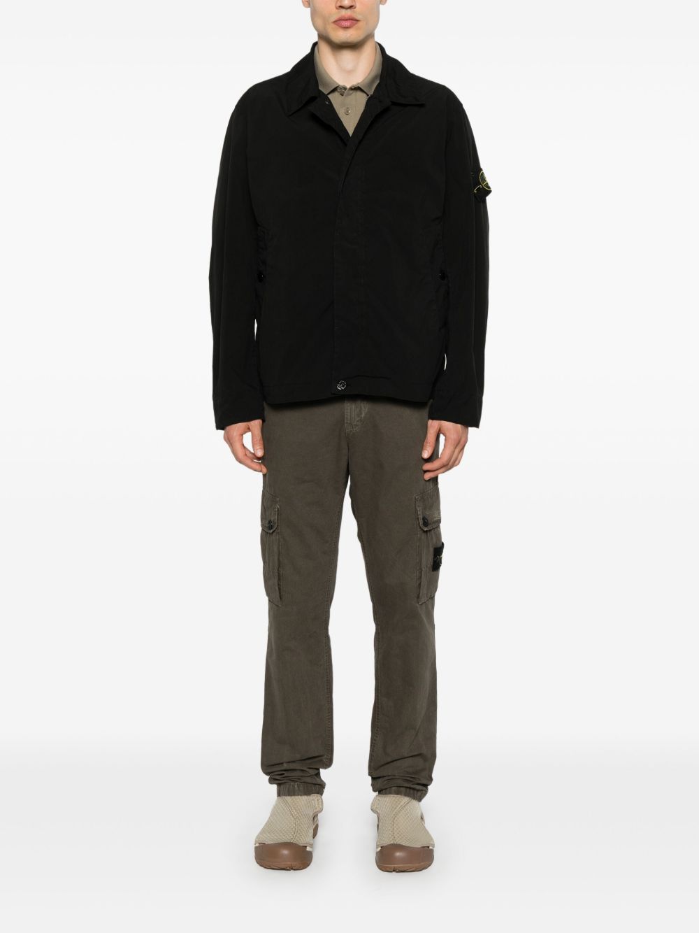 Stone Island Jackets Black Polyester Elastomultiester