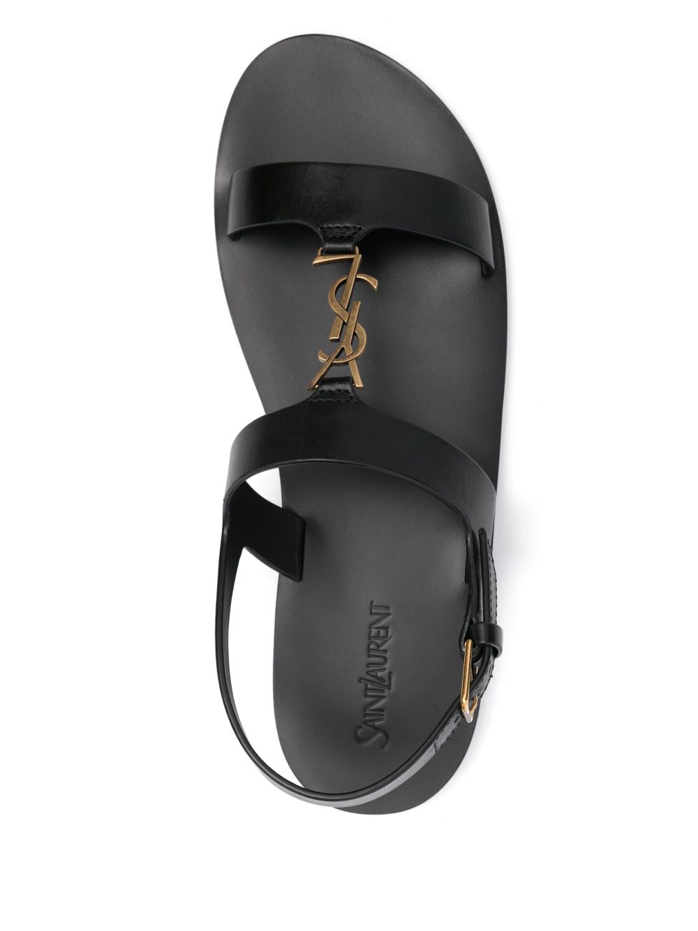 Saint Laurent Sandals Black Calf Leather