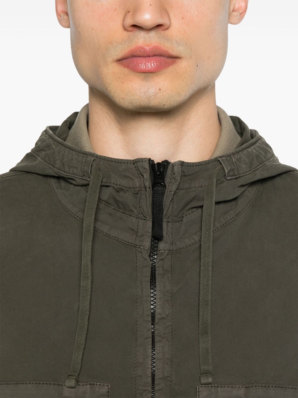 Stone Island Coats Green Cotton Elastane