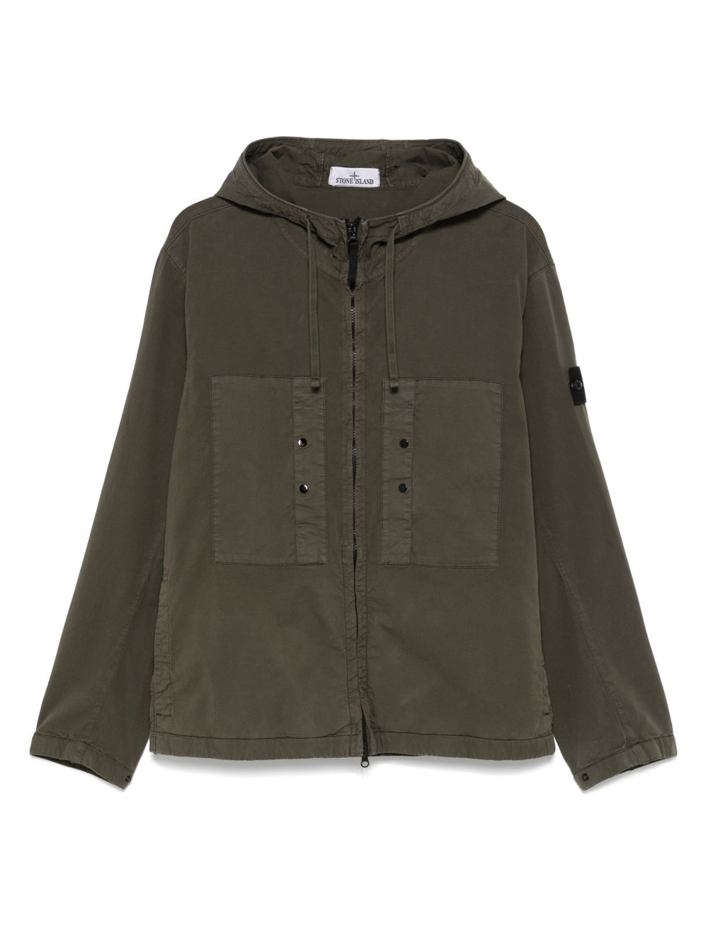 Stone Island Coats Green Cotton Elastane