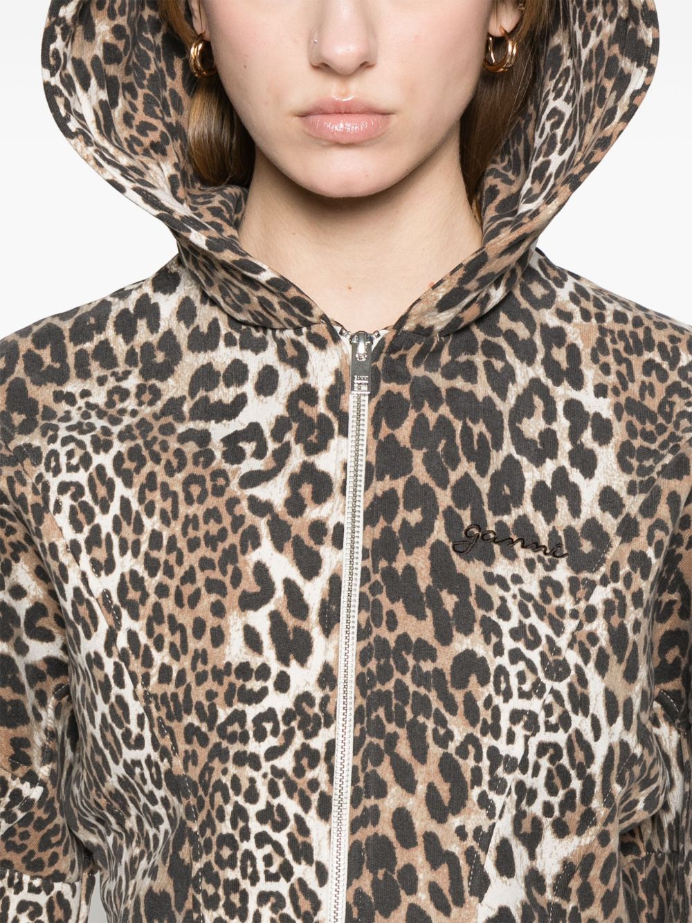 Ganni Sweaters Brown Cotton