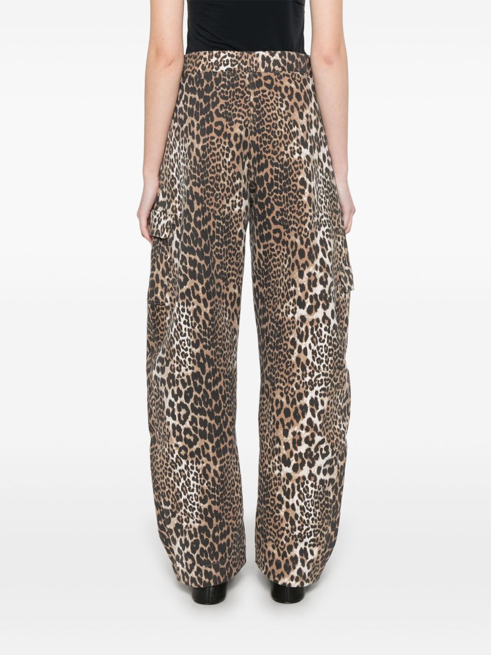 Ganni Trousers Brown Cotton