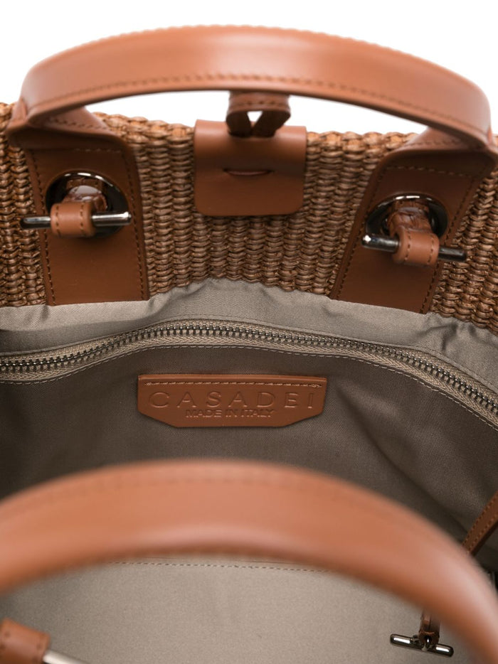 Casadei Bags Leather Brown Natural (veg)->raffia100.0 %