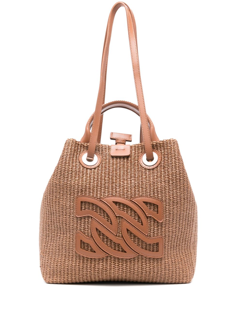 Casadei Bags Leather Brown Natural (veg)->raffia100.0 %