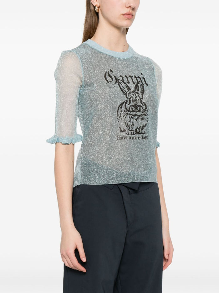GANNI Sweaters Clear Blue Recycled Polyamide