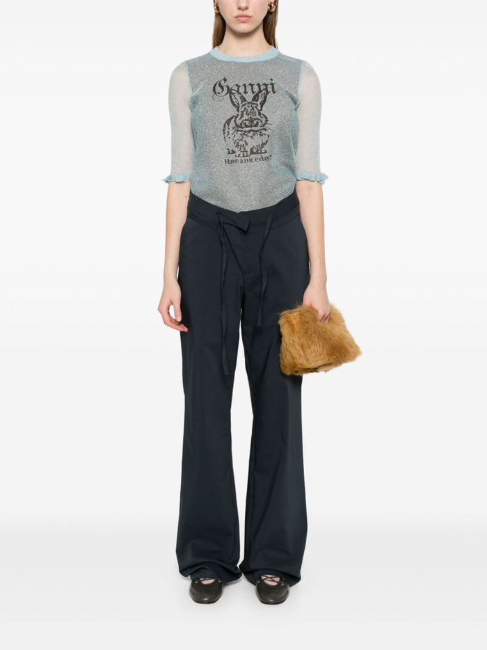 GANNI Sweaters Clear Blue Recycled Polyamide