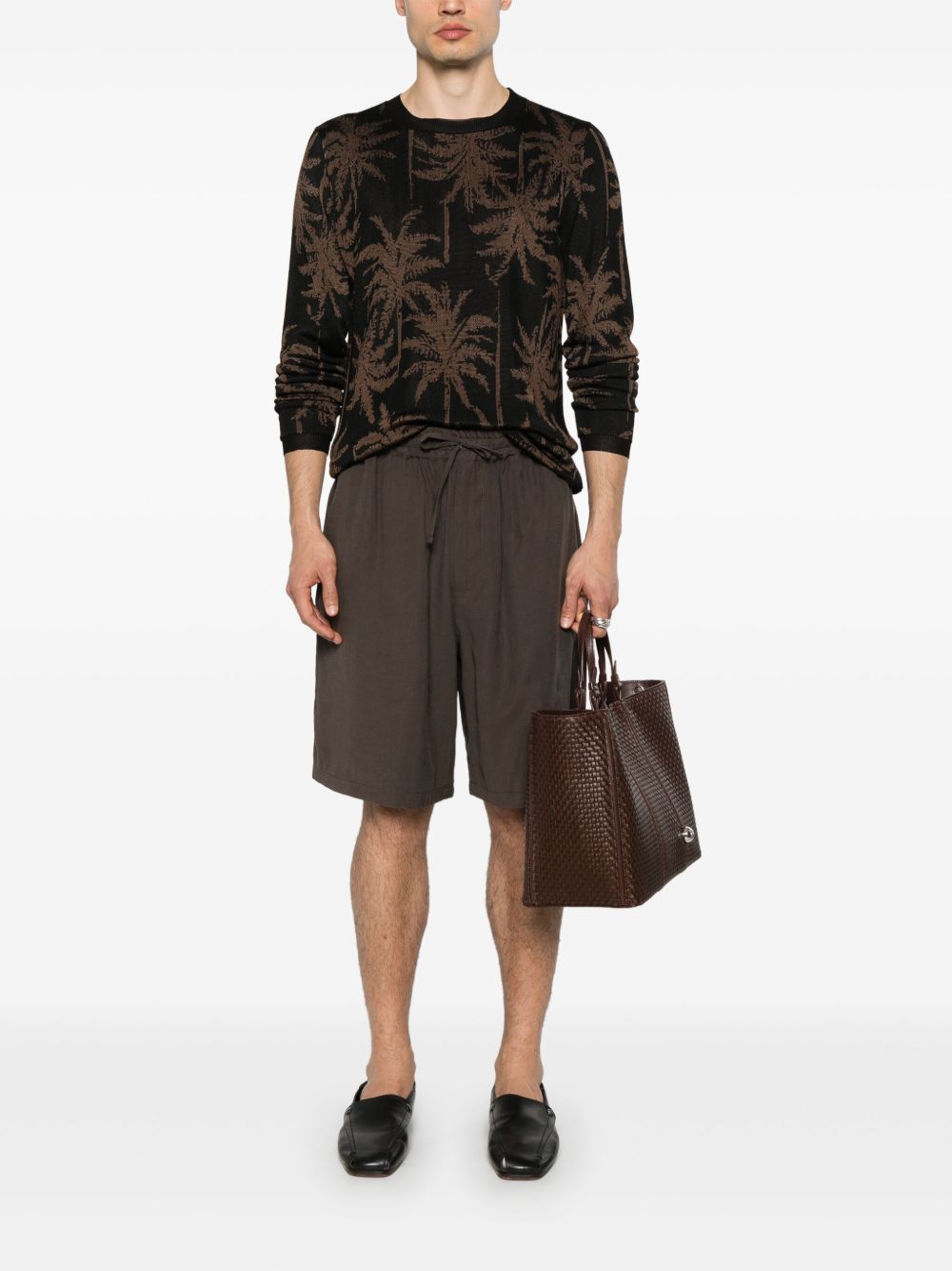 Emporio Armani Shorts Marrone Scuro Polyester Cotton